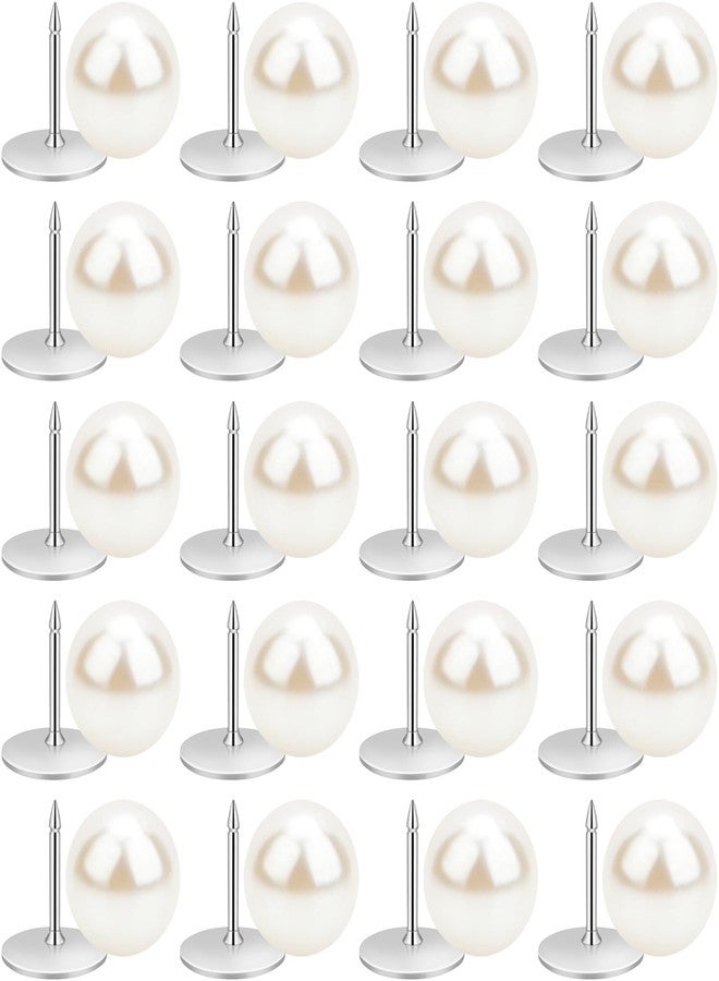 SOKOSEY 20 Sets 10mm Pearl Buttons No Sew Pins for Women, Reusable and Removable Button for Clothes, Decorative Button Pin, Brooch Fixed - Image 1