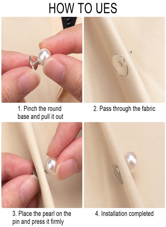 SOKOSEY 20 Sets 10mm Pearl Buttons No Sew Pins for Women, Reusable and Removable Button for Clothes, Decorative Button Pin, Brooch Fixed - Image 3
