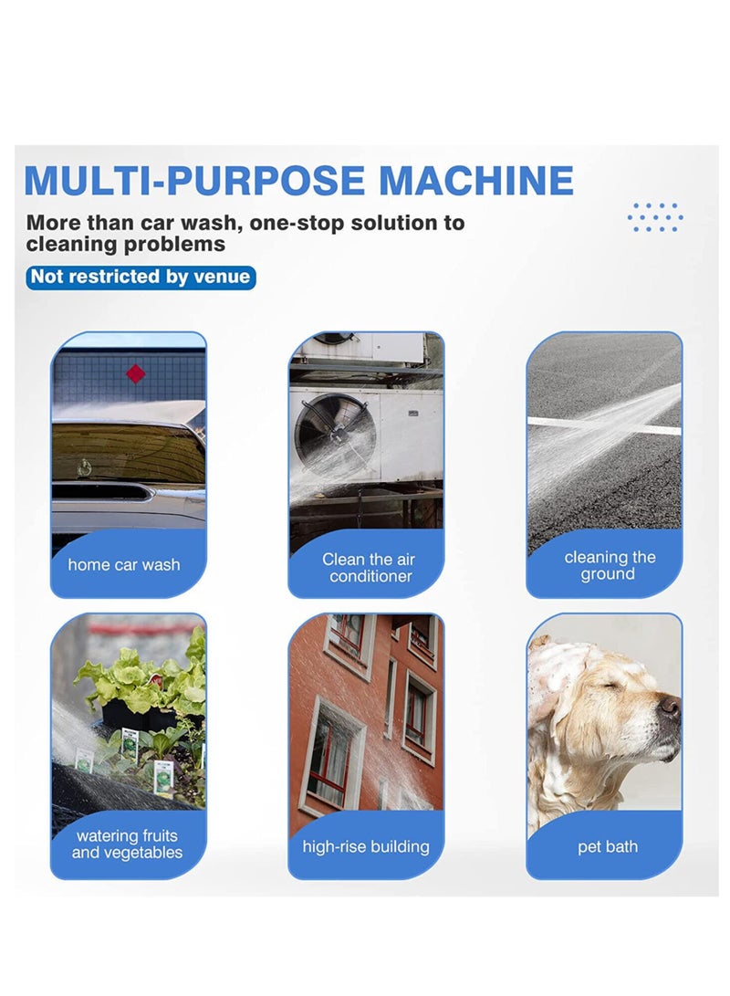 بريمو بلس مضخة ضغط لغسيل السيارات ببطارية ليثيوم ، ضغط ماء قوي، عمر بطارية طويل الامد، فوهة4 في1، استخدامات متعددة - Image 5