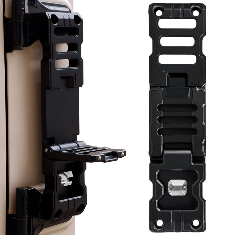 KANGIKX Side Door Hinge Foot Step - Folding Hinge Steps for Jeep Wrangler Accessories 2007-2023 JK JKU JL JLU & Gladiator JT, Aluminum Alloy Pedal Rooftop w/Bottle Opener -Pack 1 (Not fit 2021 Gladiator) - Image 1