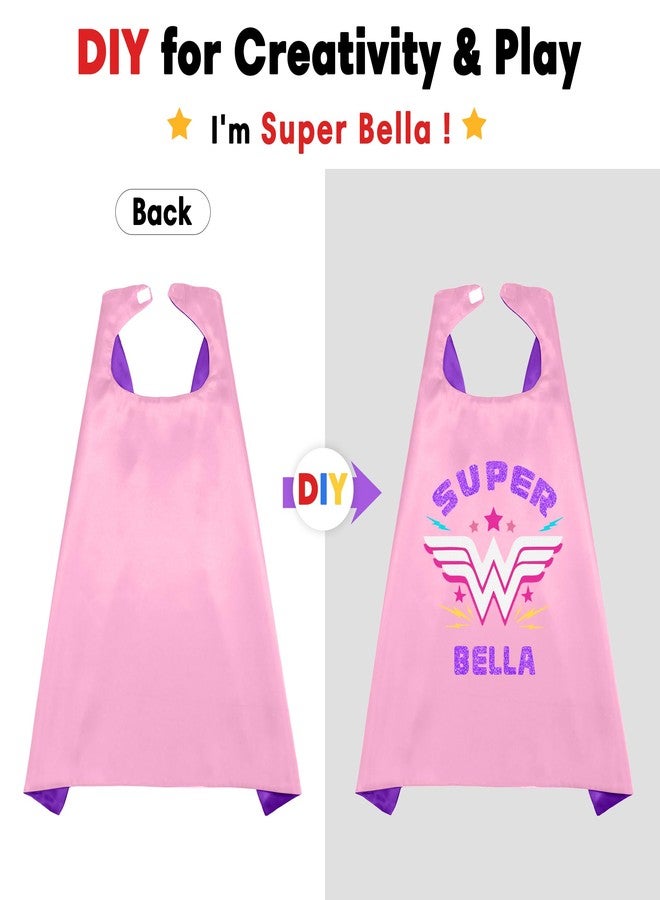 D.Q.Z Toddlers Super Hero Costumes for Girls Superhero-Capes Rainbow TuTu, Princess Dress Up Birthday Gifts for 3-6 (Purple) - Image 4