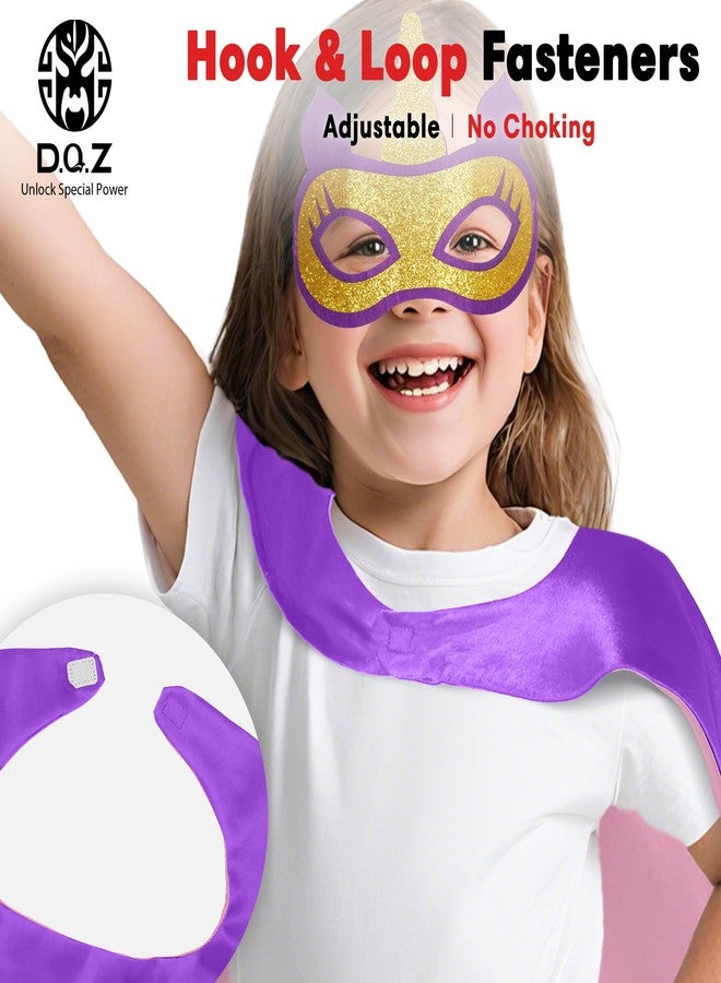 D.Q.Z Toddlers Super Hero Costumes for Girls Superhero-Capes Rainbow TuTu, Princess Dress Up Birthday Gifts for 3-6 (Purple) - Image 5
