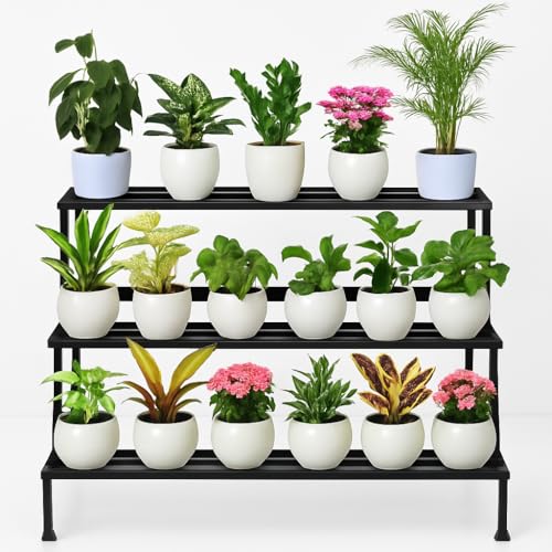 Skafa Multiple Plants and Pots Stand, Indoor Shelf Holder Rack, Rectangular Multi-Tiered Plant Stand (3 TIER) - Image 1