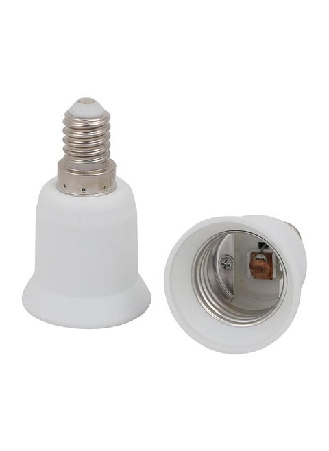 2 Piece E14 To E27 Extender Adapter Converter Lamp Bulb Socket Holder White
