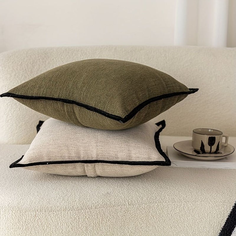 French Style Vintage Pillowcase Oatmeal Color Soft Breathable For Living Room - Image 2
