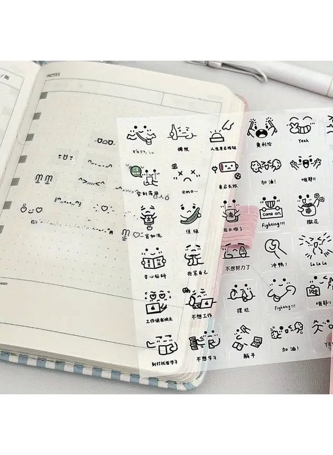 10pcs Cute Kawaii Transparent Stickers Glossy Self Adhesive Scrapbook Decals for Crafts Journaling Party Hats Hearts Animals - Image 4