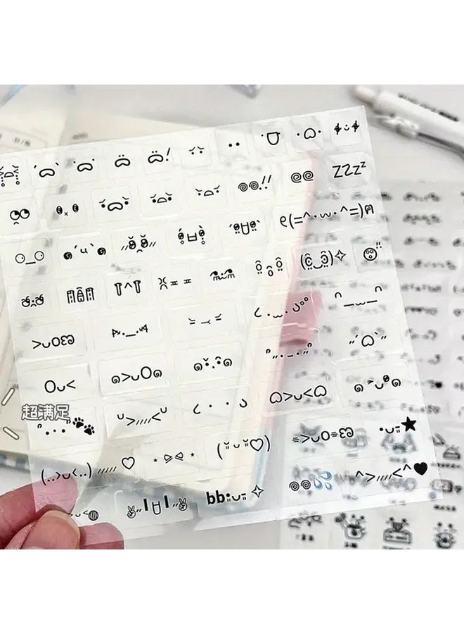 10pcs Cute Kawaii Transparent Stickers Glossy Self Adhesive Scrapbook Decals for Crafts Journaling Party Hats Hearts Animals - Image 2