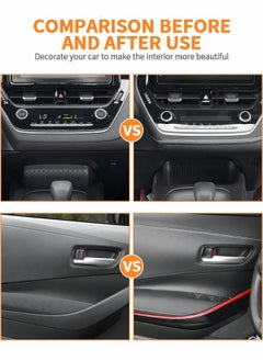 GROIC Car Interior Trim Self-Adhesive Lines, Automobile Corium Trim Strips Universal Car Decoration Pinstriping Dashboard Decorative DIY Genuine Leather decorative line for Refitting  - Image 2