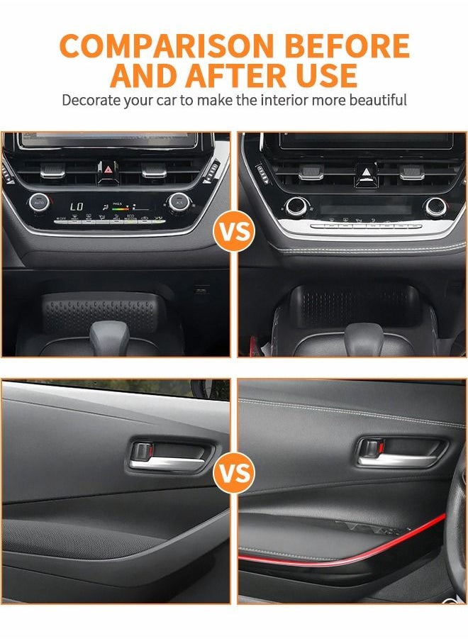 GROIC Car Interior Trim Self-Adhesive Lines, Automobile Corium Trim Strips Universal Car Decoration Pinstriping Dashboard Decorative DIY Genuine Leather decorative line for Refitting  - Image 2