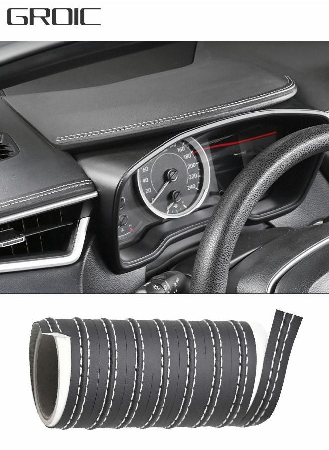 GROIC Car Interior Trim Self-Adhesive Lines, Automobile Corium Trim Strips Universal Car Decoration Pinstriping Dashboard Decorative DIY Genuine Leather decorative line for Refitting  - Image 1