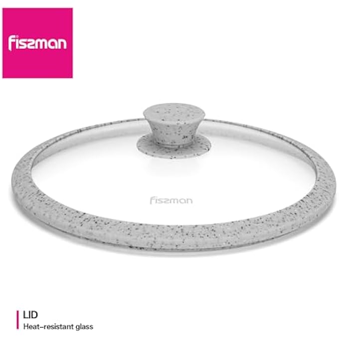 فيسمان غطاء زجاجي بحافة سيليكون، مقاس 24 سم، غطاء زجاجي مقوى للأواني والمقالي، حافة سيليكون مقاومة للحرارة، يناسب غطاء مقلاة بديل وأغطية من الحديد الزهر، رمادي فاتح - Image 2