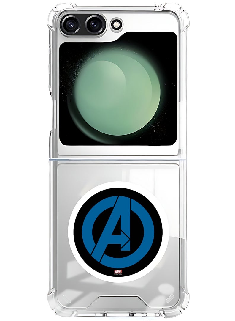 Theodor Magnetic Case for Samsung Galaxy Z Flip 5 Compatible with MagSafe Wireless Charging, Shockproof Phone Bumper Cover Avengers logo - Image 1
