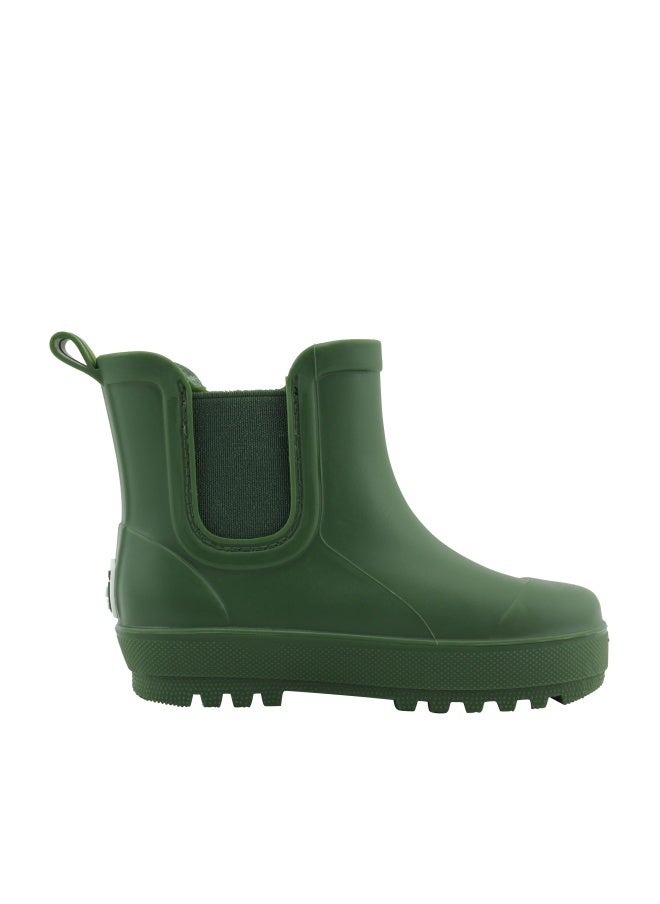 BEARPAW Toddler and Kids' Rain Boots with Faux-Fur Lining â€“ Waterproof Rubber Chelsea Boot for Boys & Girls â€“ Hunter Green, Size 3 - Image 1