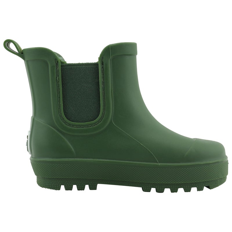 BEARPAW Toddler and Kids' Rain Boots with Faux-Fur Lining â€“ Waterproof Rubber Chelsea Boot for Boys & Girls â€“ Hunter Green, Size 3 - Image 5
