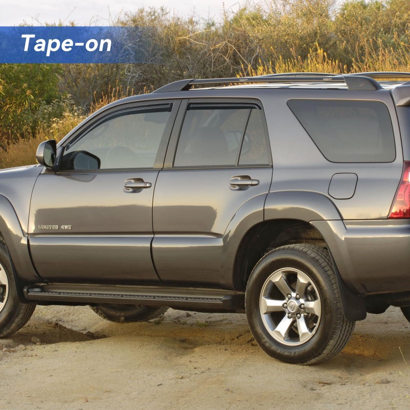 YQAUTEC Window Visors Rain Guards Shield for 2003-2009 Toyota 4Runner, Out-Channel Window Vent Wind Deflectors Visors Shades for 03 04 05 06 07 08 09 4Runner - Image 3