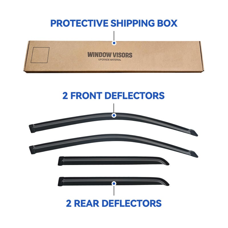 YQAUTEC Window Visors Rain Guards Shield for 2003-2009 Toyota 4Runner, Out-Channel Window Vent Wind Deflectors Visors Shades for 03 04 05 06 07 08 09 4Runner - Image 5