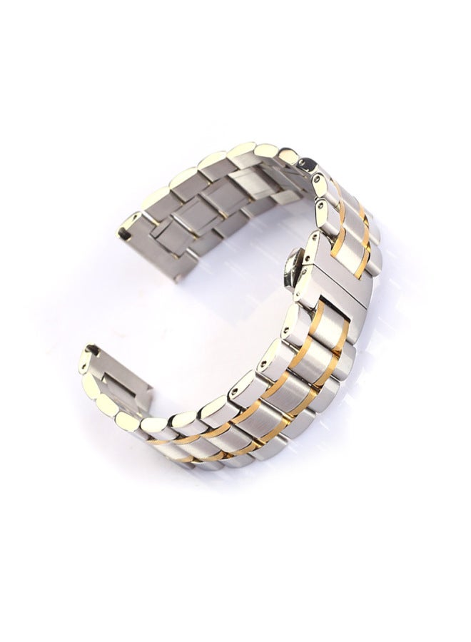 For Samsung Huawei Master Stainless Steel Five-bead Strap Iwatch8 Double Press Solid Butterfly Buckle Apple Strap - Image 4
