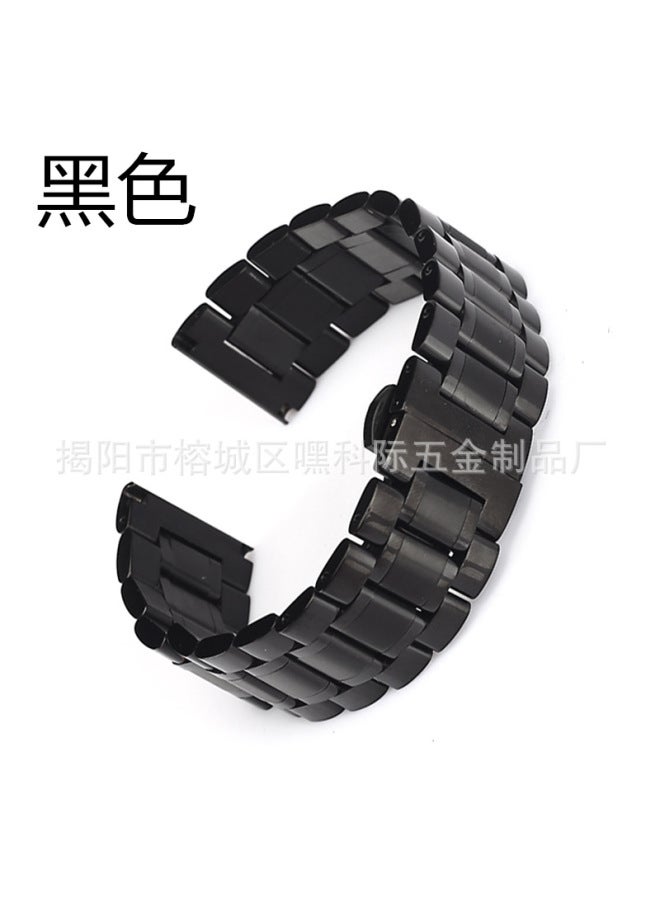 For Samsung Huawei Master Stainless Steel Five-bead Strap Iwatch8 Double Press Solid Butterfly Buckle Apple Strap - Image 1
