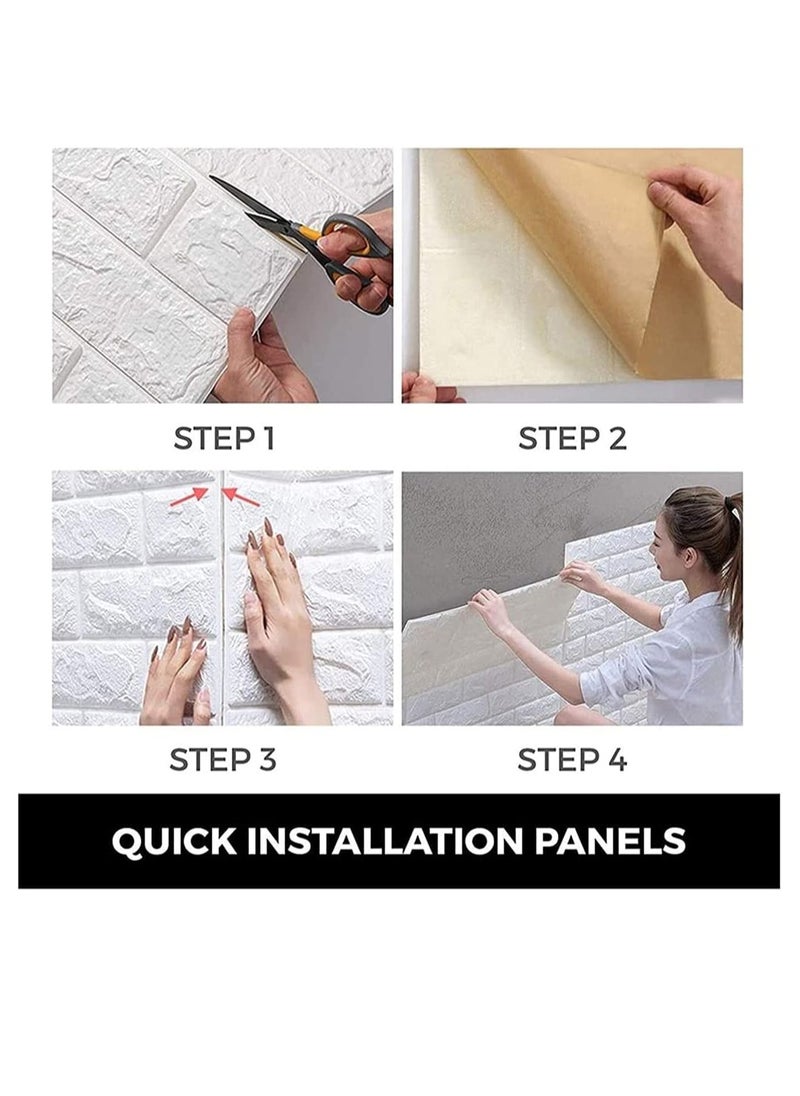 Generic - FFD  Foam 3D Wall Tile Panels – Self-Adhesive PE Foam Stickers for Bedroom, Living Room, and TV Wall – Waterproof, Easy-to-Clean, Decorative Wallpaper for Home Decor - Image 1