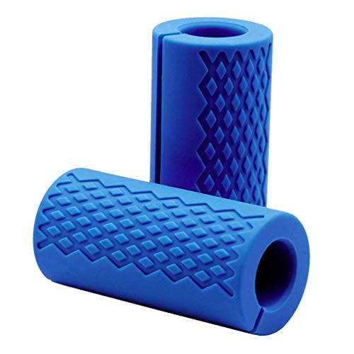 Tima Dumbbell Bar Handle Grips - Standard Bar Grips for Weight Lifting Fitness Strength Training - Arm Chest Workout Machines Grip (Blue, 1" Bar, Fat) - Image 2