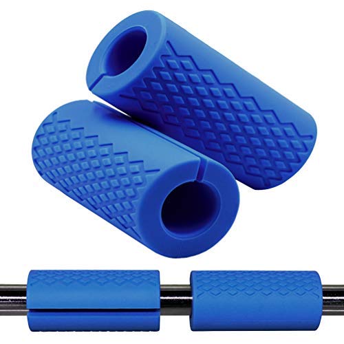 Tima Dumbbell Bar Handle Grips - Standard Bar Grips for Weight Lifting Fitness Strength Training - Arm Chest Workout Machines Grip (Blue, 1" Bar, Fat) - Image 1