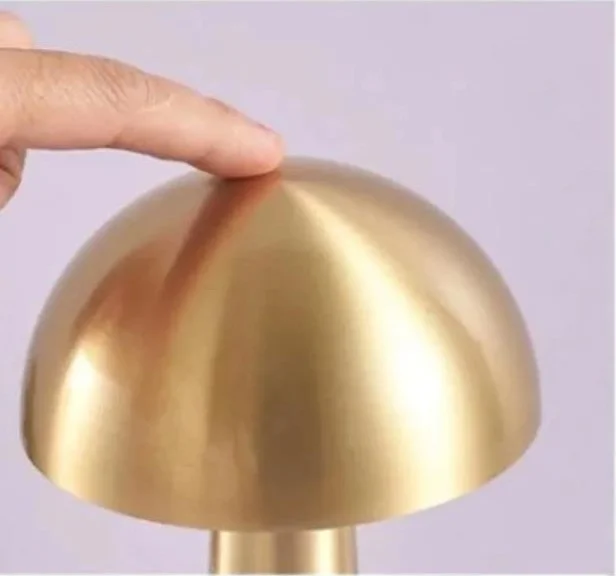 مينيهوم Mushroom Model Rechargeable Retro Table Lamp with Dimmer Gold