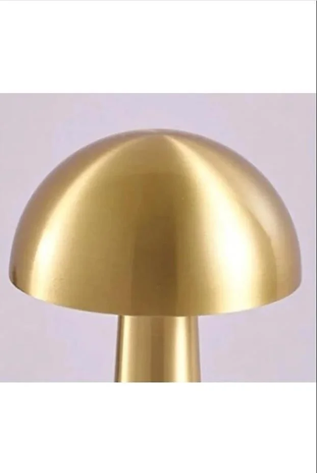 مينيهوم Mushroom Model Rechargeable Retro Table Lamp with Dimmer Gold