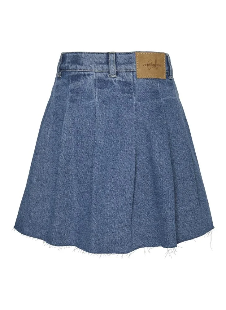 فيرو مودا جيرل Kids Denim Pleated High Waist Skirt