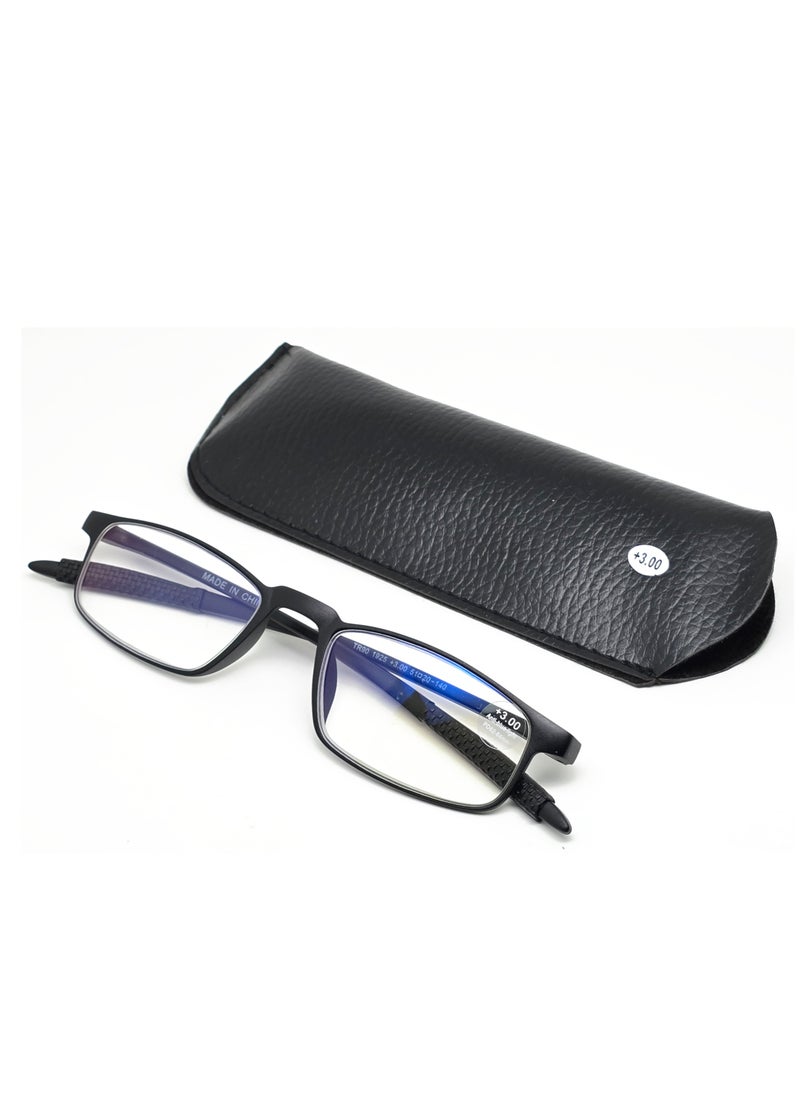 FLENID - TR90 Reading Glasses +3.00 Anti Blue Light Reader Women Men Ultralight Portable Presbyopia Spectacles - Image 1