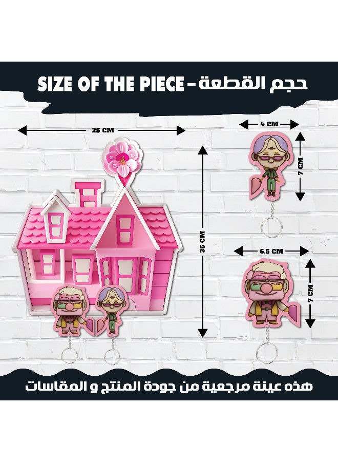 علاقة مفاتيح ميدلية مقاس 25x35 سم,وردي مطبوع بجودة عالية, مع سمك 6ملي لمتانة قوية, ملونة, تصميم انيق لاضافة لمسة جمالية للحائط, علاقة مفاتيح, خطاف للمفاتيح, ديكور للحائط  - Image 3