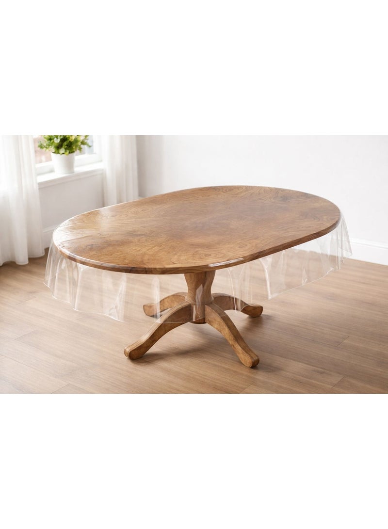 Tablecloth Transparent Oval Protective Cover 0.2 mm Clear 240 x 140 cm - Image 1