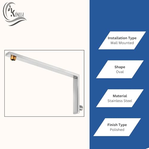 KINIK 18-Inch (L) Type Stainless Steel Wall Mounted Shower Arm for Bathroom & Home/Shower Aram Only for Any type of Shower Head - Image 5
