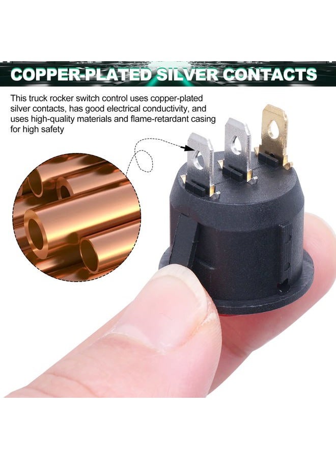 Twidec /6Pcs AC 6A 125V 10A 250V SPST 3 Pins 2 Position ON/Off Red and Green LED Light Illuminated Round Boat Rocker Switch Toggle（Quality Assurance for 1 Years）KCD1-5-101NRG - Image 3