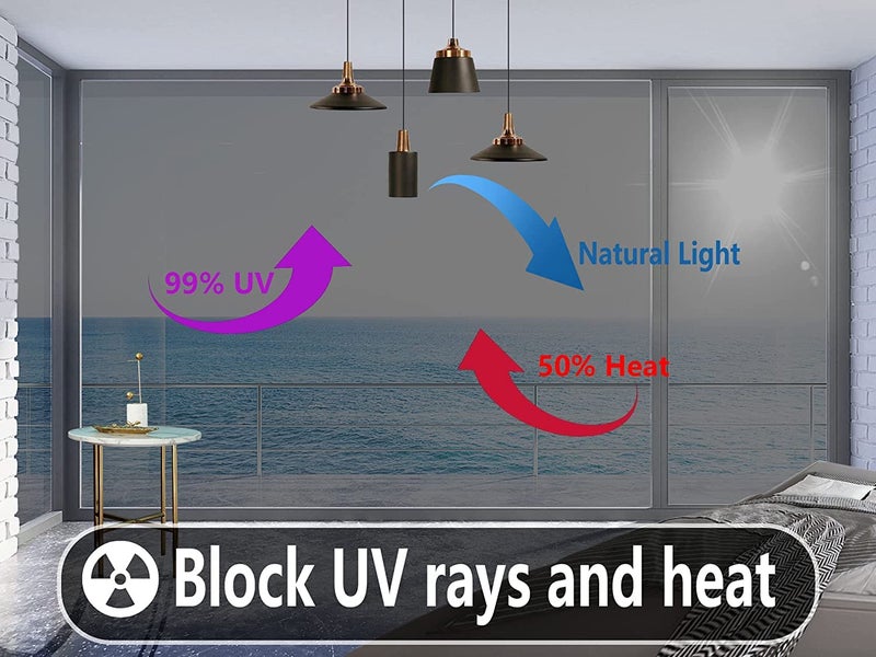 S-Sia Vendors-Good Purchase Good Care SIA VENDORS One Way Window Film Sun Blocking Window Tinting Film for Home Reflective Window Film Heat Control Window Tint No Glue Anti Glare Window Privacy Film 50cm X 121cm  - Image 3