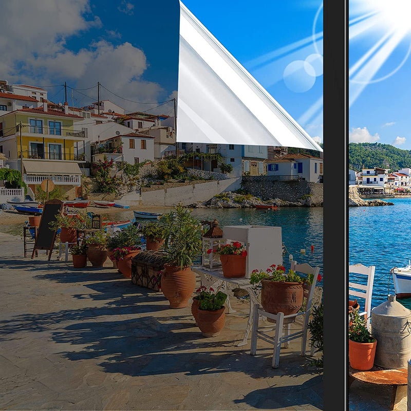 S-Sia Vendors-Good Purchase Good Care SIA VENDORS One Way Window Film Sun Blocking Window Tinting Film for Home Reflective Window Film Heat Control Window Tint No Glue Anti Glare Window Privacy Film 50cm X 121cm  - Image 1