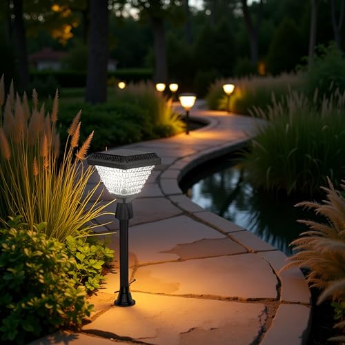 Homehop Garden Solar Light 10 LED Outdoor, Pathway, Home Decor, Waterproof, Decorative, Landscape,Bollard Lamp 2200mAh with Remote Control (ABS+PC,RGB) - Image 1