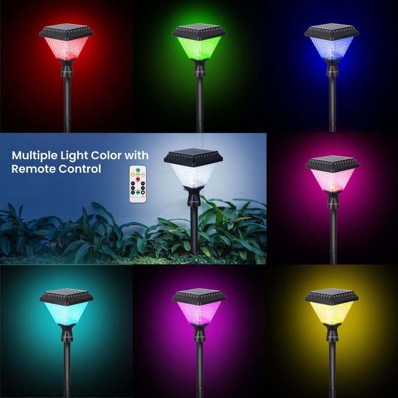 Homehop Garden Solar Light 10 LED Outdoor, Pathway, Home Decor, Waterproof, Decorative, Landscape,Bollard Lamp 2200mAh with Remote Control (ABS+PC,RGB) - Image 2