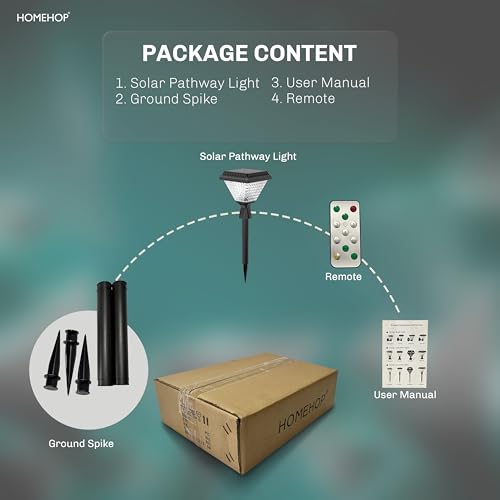 Homehop Garden Solar Light 10 LED Outdoor, Pathway, Home Decor, Waterproof, Decorative, Landscape,Bollard Lamp 2200mAh with Remote Control (ABS+PC,RGB) - Image 5