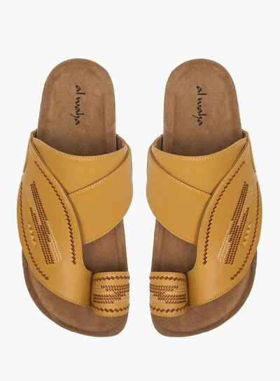 Al Waha Men Textured Slip-On Arabic Sandals with Toe Loop
