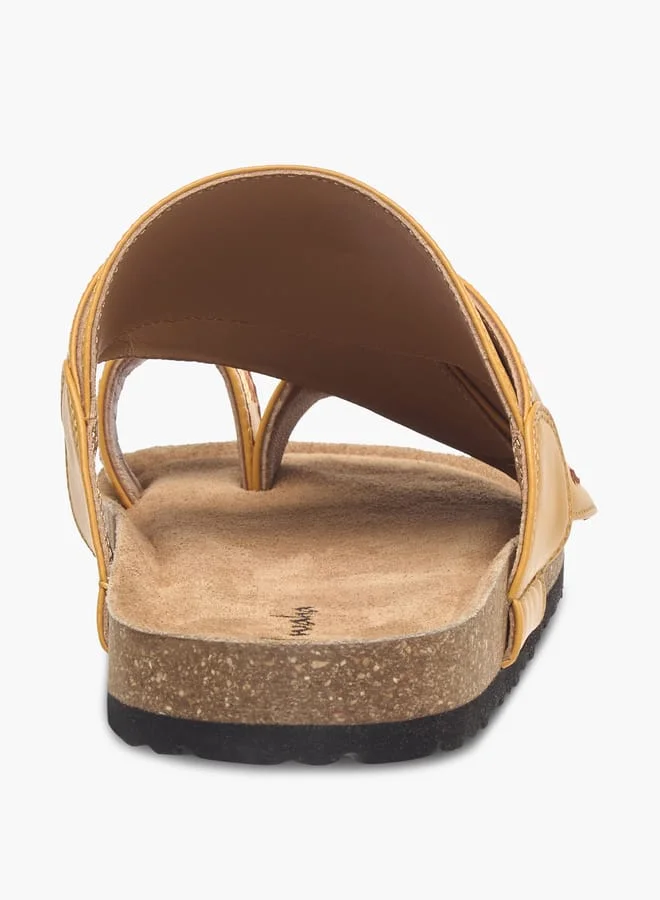 Al Waha Men Textured Slip-On Arabic Sandals with Toe Loop