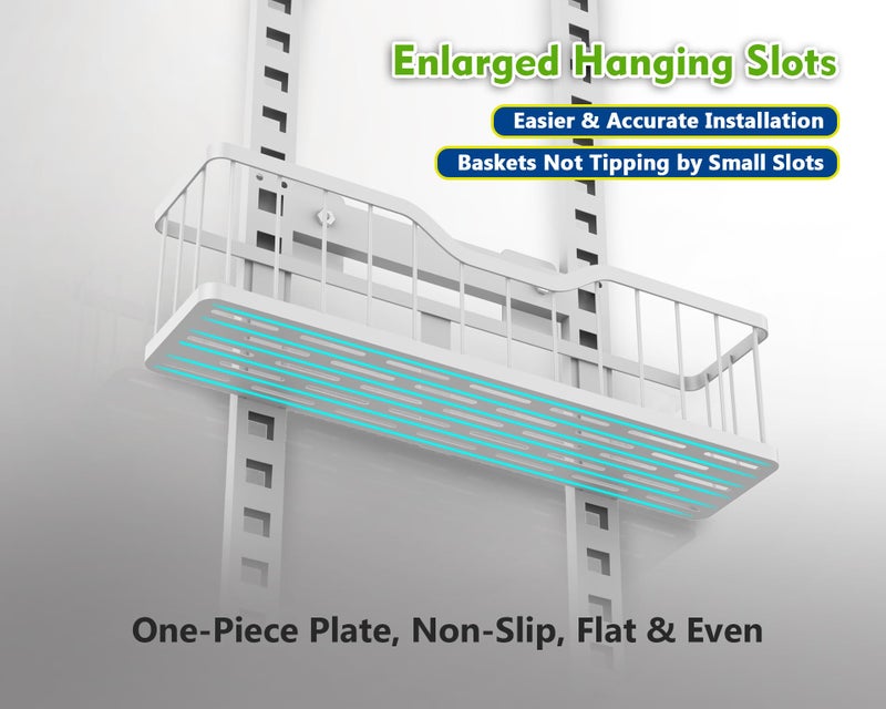 EVERIE 9-Tier Over the Door Storage Rack, Metal Hanging Organizer with Heightened Plate Bottom Baskets and Enlarged Hanging Slots, Kitchen Pantry Shelves - Image 3