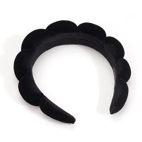 XFyt Spa Hairband for women girls facials makeup | Stylish Super soft sponge headband hair bands (Black) - Image 3