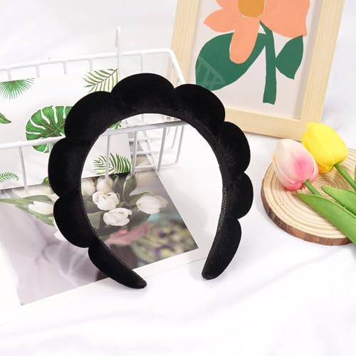 XFyt Spa Hairband for women girls facials makeup | Stylish Super soft sponge headband hair bands (Black) - Image 2