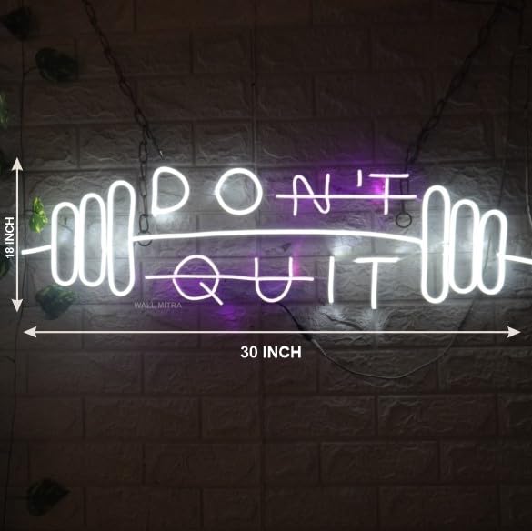 Wall Mitra Wall Mitra Dont Quit neon SignDont Quit led SignDont Quit neon LightGym neon SignFitness neon SignGym Shop Logo Light Signdumbbel neon Sign30x18 PurpleWhite  - Image 2