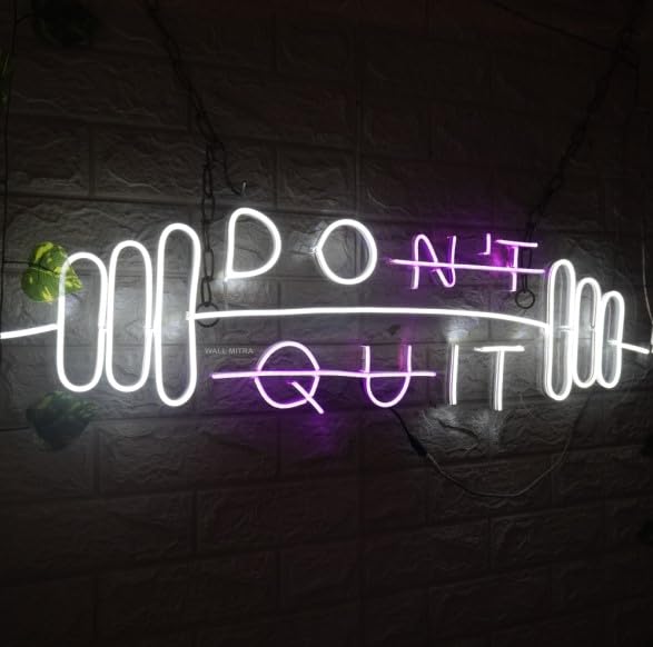 Wall Mitra Wall Mitra Dont Quit neon SignDont Quit led SignDont Quit neon LightGym neon SignFitness neon SignGym Shop Logo Light Signdumbbel neon Sign30x18 PurpleWhite  - Image 4