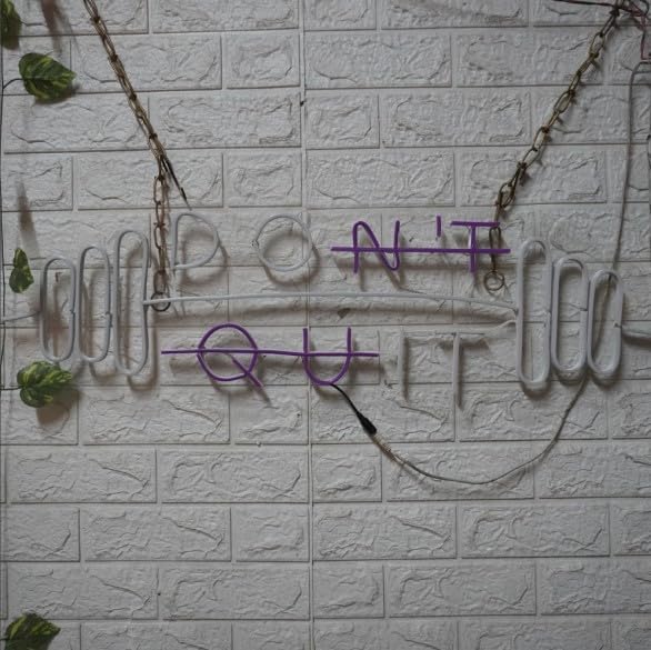 Wall Mitra Wall Mitra Dont Quit neon SignDont Quit led SignDont Quit neon LightGym neon SignFitness neon SignGym Shop Logo Light Signdumbbel neon Sign30x18 PurpleWhite  - Image 5