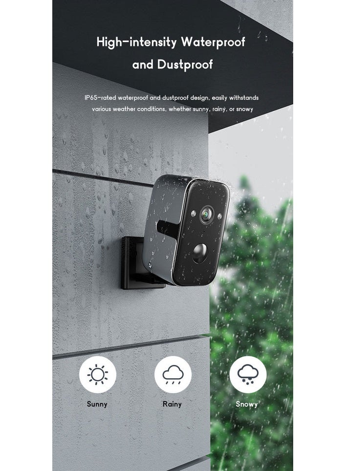 كروني كاميرا Crony F7w منخفضة الطاقة مزودة بخاصية واي فاي وكاميرا أمان بدقة 2K مع بطارية 5200 مللي أمبير في الساعة، رؤية بانورامية بزاوية 180 درجة، رؤية ليلية ملونة، كشف الإنسان، داخلي وخارجي - Image 3