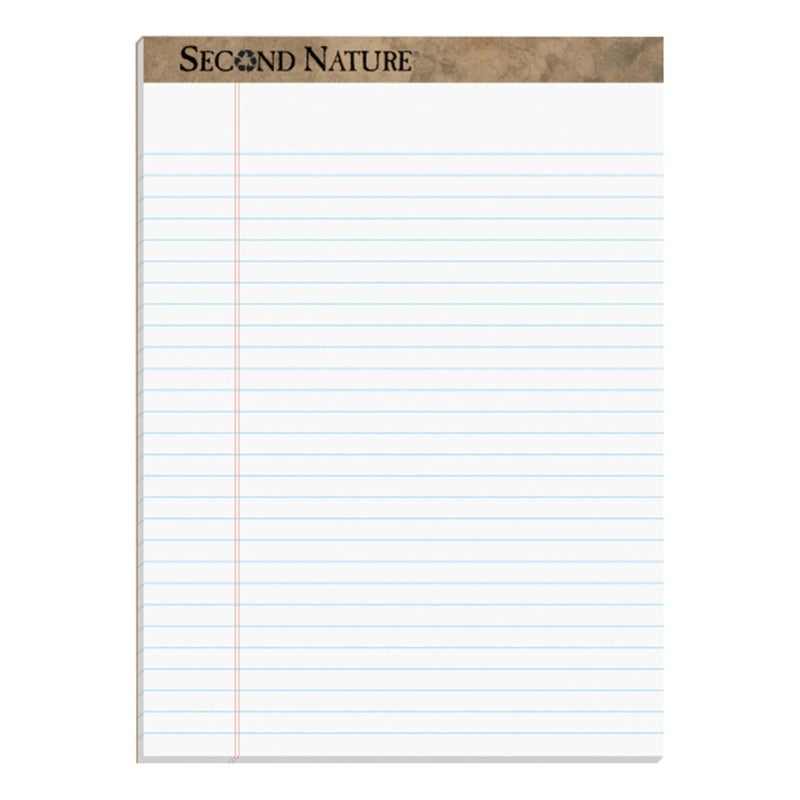 TOPS 74880 Second Nature Recycled Pads, 8 1/2 x 11 3/4, White, 50 Sheets (Pack of 12) - Image 3