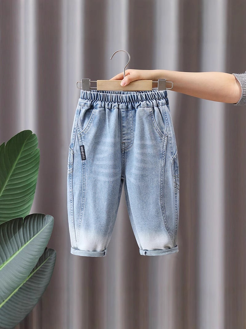 7638 Boys Jeans Outer Wear Children'S Spring Fashionable Casual Pants Spring Pants - Image 3