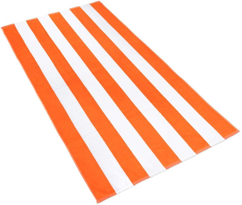 AMZ Large Beach & Pool Towel - 30"x60" Oversized Cabana Stripe, Hotel Quality-Luxuriously Soft, Absorbent & Plush Towel - Image 1